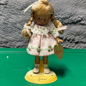 Effanbee Vintage Blonde Doll in Pink Lace Dress